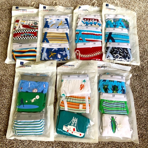 GAP Other - New NWT Gap Boys size Small 6-7 Cotton Brief Underwear Bundle of 21